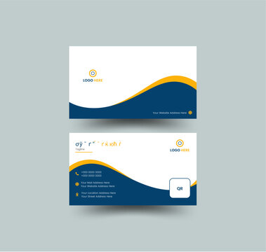 Modern and simple business card design Modern presentation card with company logo Vector business card template Visiting card for business. Modern and Minimal Business Card Layout