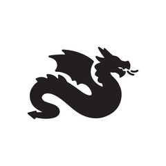 Dragon Trace silhouette icon vector flat design