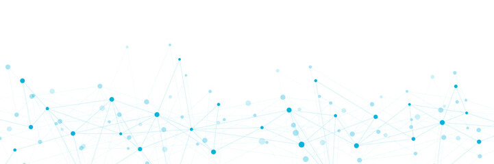 Digital technology with abstract connecting dots and lines. Global communication and big data visualization. Suitable for innovation and science. Vector illustration