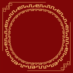 Chinese Traditional Gold Border Pattern Seamless Ornament Design.Vector Illustration