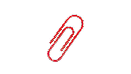Obraz premium Red Paperclip Isolated on White Background