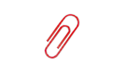 Red Paperclip Isolated on White Background