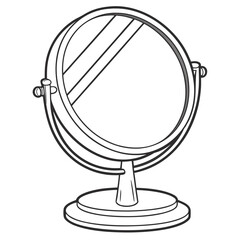 Round vanity mirror with stand