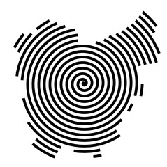 Symbol Map of the Region Prov. Oost-Vlaanderen (Belgium) showing the region with a black spiral line