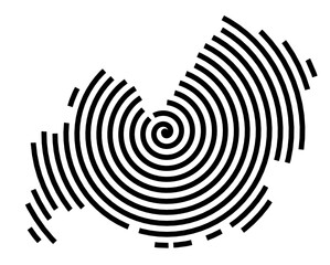 Symbol Map of the Region Molise (Italy) showing the region with a black spiral line