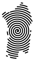 Symbol Map of the Region Sardegna (Italy) showing the region with a black spiral line