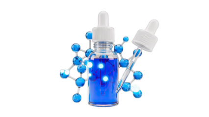 Serum Bottle with Molecular Structure and Dropper