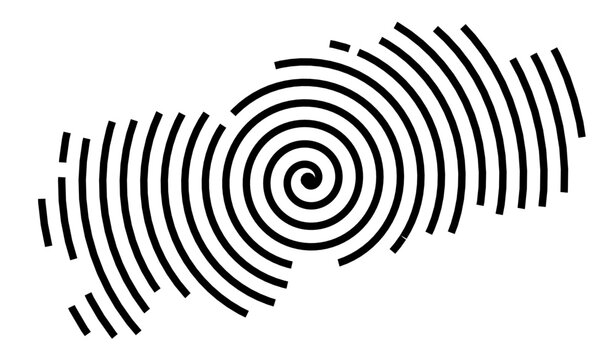 Symbol Map of the Region Malatya, Elazig, Bingol, Tunceli (Turkey) showing the region with a black spiral line