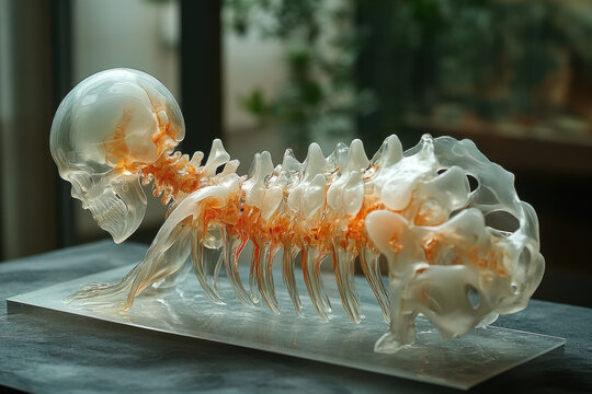 Skeleton in the middle of skeleton model.
