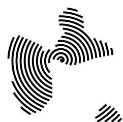 Symbol Map of the Region Guadeloupe (France) showing the region with a black spiral line