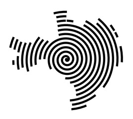 Symbol Map of the Region Gard (France) showing the region with a black spiral line