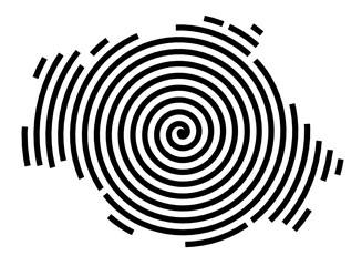 Symbol Map of the Region Gers (France) showing the region with a black spiral line