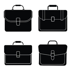 Briefcase vector illlustrator icons bundle set