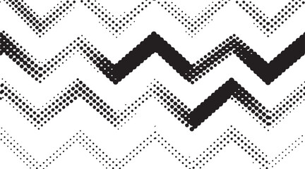 Black and White Zigzag Halftone Pattern Creating Abstract Wavy Texture for Modern Graphic Design Background