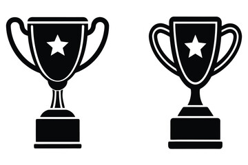 trophy vector illlustrator icons bundle set