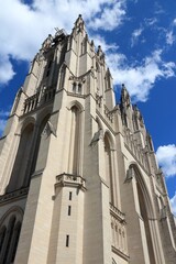 Washington National Cathedral. Landmark in Washington D.C. American architecture.