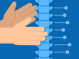 Chiropractic - Spinal Adjustment concept in flat colors