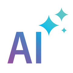 Gradient AI generate icon with glowing sparkle effect