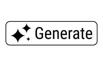 Black AI generate button icon with sparkle design