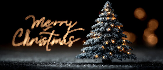 Merry Christmas card with signs. New Year eve. AI