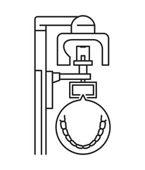 Dental x-ray device for digital panoramic - Icon in thin line