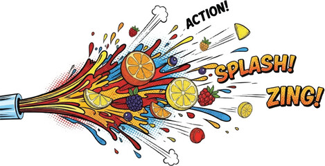 Explosive Comic Impact Burst &ndash; High-Energy Action Splash with Dynamic Motion, Power, and Vibrant Visual Chaos