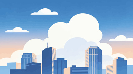 Obraz premium City skyline with blue sky and clouds