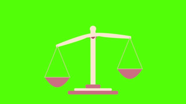 Justice Scale Icon Animation for Legal Balance Concept