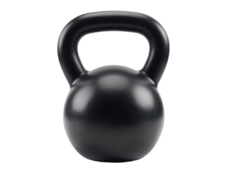 A single kettlebell sitting on a white background, great for fitness and exercise illustrations