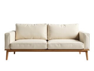 Fototapeta premium A white couch with two pillows on top, perfect for home decor or furniture photography