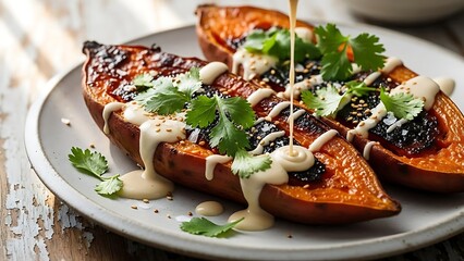 Healthy Gourmet Dishes in Editorial Food Photography Style