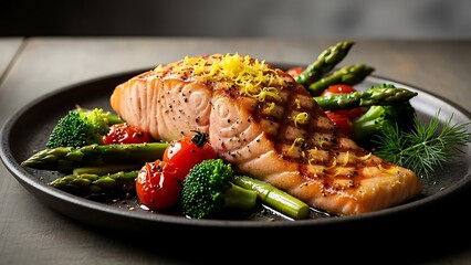 Healthy Gourmet Dishes in Editorial Food Photography Style