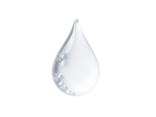 A single drop of water with many air bubbles, perfect for illustrating concepts like fluid dynamics or scientific experiments