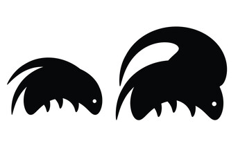 Underground insect vector icon set silhouette tattoo design icon