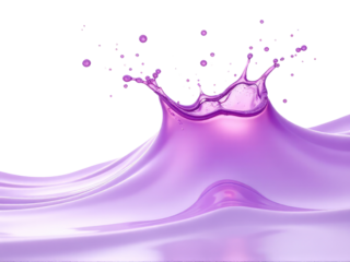 A single splash of water on a white surface, perfect for use in images about cleanliness, beauty, or science experiments