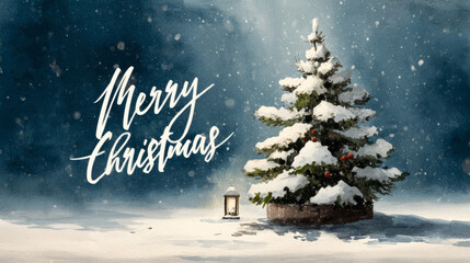 Merry Christmas card with signs. New Year eve