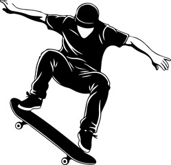 Snowboarder Action Silhouette Vector Illustration