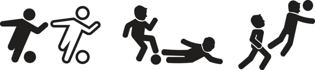 Football Action Sequence & Soccer Player Movement, Dynamic Football Play, Teamwork and Skillful Soccer Play, Soccer Player & Defender Interaction