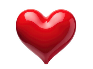 Fototapeta premium A red heart-shaped object sits on a plain white background, ideal for use in romantic or love-themed projects