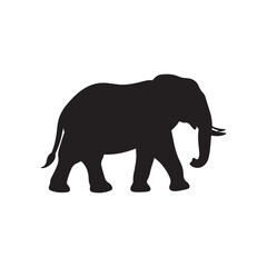 Elephant Walk silhouette icon vector flat design
