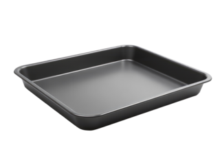 A single serving size baking pan on a clean white surface