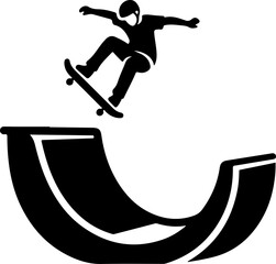 Snowboarder Action Silhouette Vector Illustration