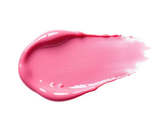 A close-up view of a pink lip stain on a white background, great for beauty or cosmetics use