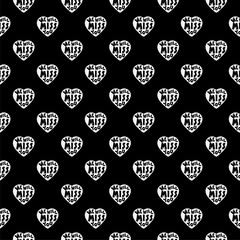Naklejka premium We will miss you heart seamless pattern isolated on black background