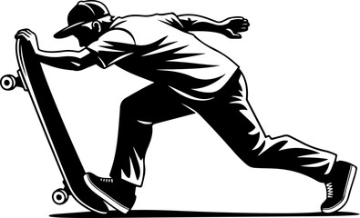 Snowboarder Action Silhouette Vector Illustration