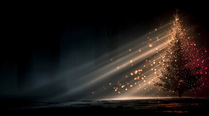 Christmas fir tree card. Fantasy fairy tale. New Year eve