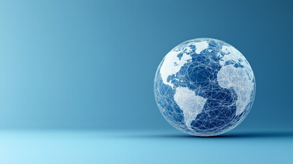 Globe on blue background