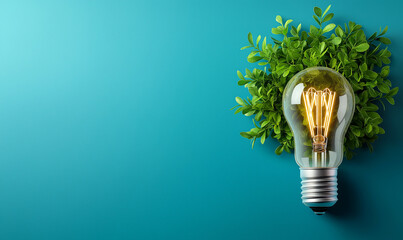 Green energy concept in a blue background