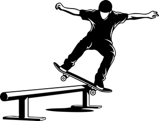 Snowboarder Action Silhouette Vector Illustration