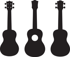 Naklejka premium Set of Ukulele Silhouette Vector